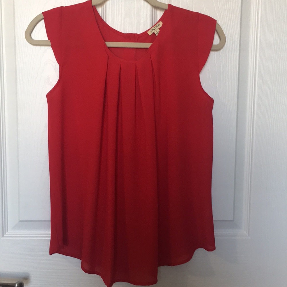 Red chiffon blouse